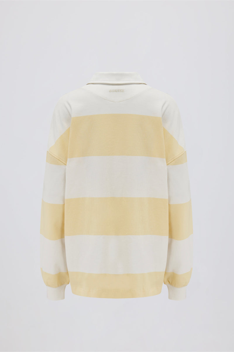 Striped Oversized Long-Sleeve T-Shirt in Lemon